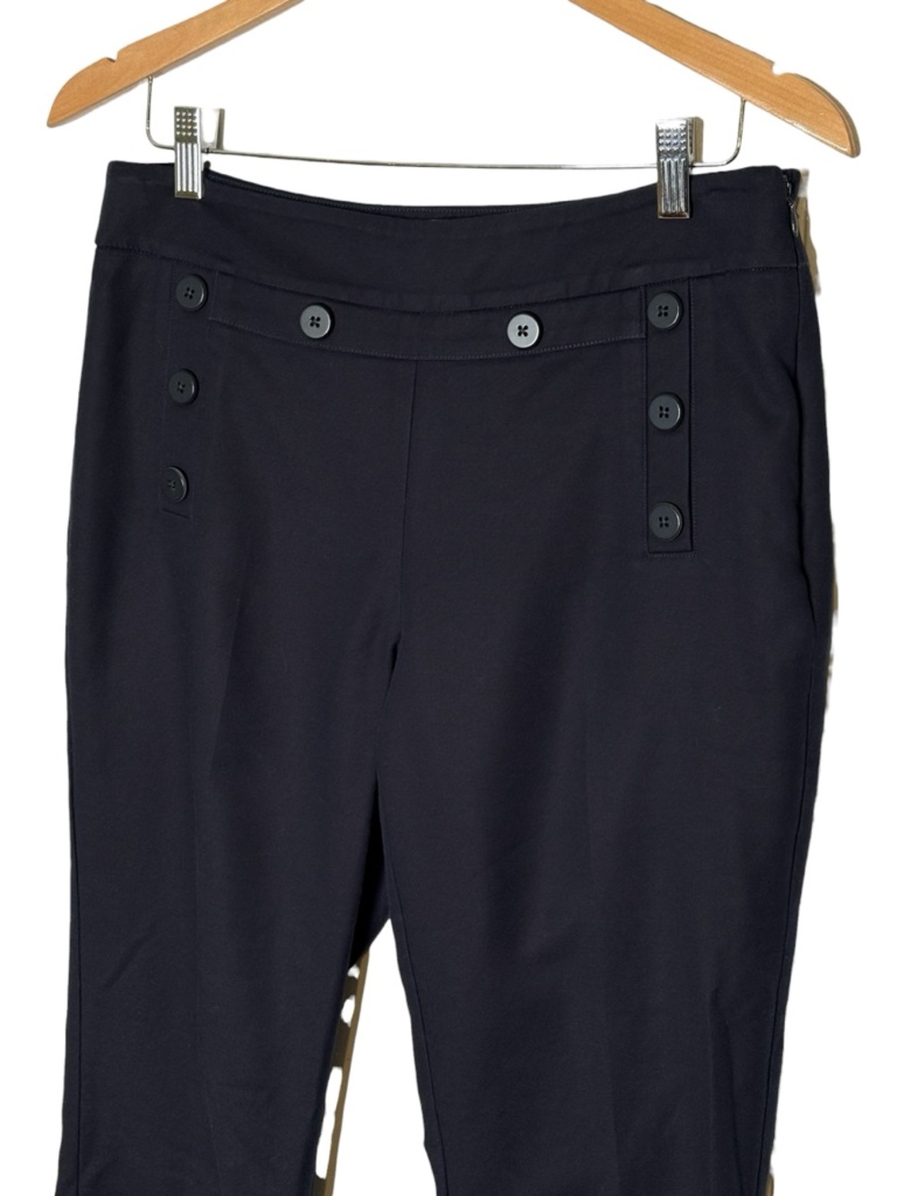 CAbi Mariner Trouser Navy Blue Sailor Button Flare Pants • Size 8 • 5077R • $129 - Picture 3 of 10